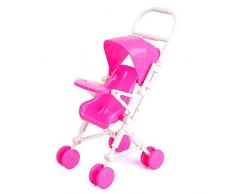 VANKER DIY Assemblée Bébé boguet Poussette Rose Maison De Poupée Chariot Jouet pour Barbie