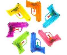 German-Trendseller® 6X Pistolet à Eau┃Couleur Transparent ┃Pool Party┃Petit Cadeau┃ lanniversaire denfant┃6 Pièces