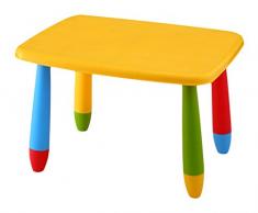 Mueblear 90044 Table Enfant Rectangulaire Plastique Jaune 73 x 58 x 48 cm