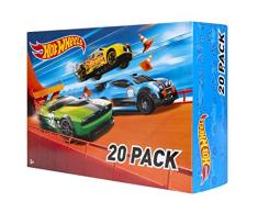 Hot Wheels Coffret 20 véhicules, jouet pour enfant de petites voitures miniatures, modèle aléatoire, DXY59