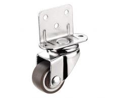 DPPD roulettes Angle Droit muet Berceau Roue Universelle en Bois Massif Fleur Stand Roue muet en Caoutchouc Souple entouré de L en Forme dangle attelle Roue