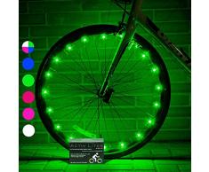 Lumières pour roue de vélo Activ Life (2 roues, vert) Guirlande lumineuse sympa pour rayons de roues et cadre - Super accessoire pour fauteuils roulants & poussettes - Pour homme, femme, enfant et ado