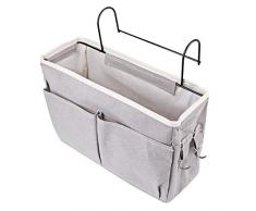 Pinji 8 Poches Sac De Rangement De Chevet Organisateur Lit 600d Organisateur De Poche Suspendu Pochette De Rangement Pour Livres Telephone Tablette Telecommande Cle Pour Tetes De Lit Dortoir Bleu Bebe Puericulture La Chambre De