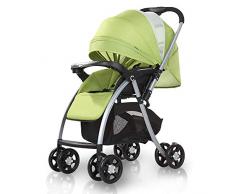 JLKDF Poussette bébé, Poussette Pliante légère Poussette bébé Poussette avec poignée de poussée réversible et réglable pour Les Enfants de la Naissance à 25 kg,Vert