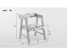 HJHY® Fauteuil en bois massif Ménage Chaise bébé Ascenseur Chaise d'écriture Chaise d'étude Sièges pour école maternelle 38 × 35 × 45cm bonne posture assise (Couleur : #5)