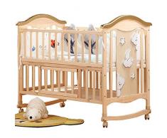 YQZ Lit bébé en Bois Massif, Lit denfant Nouveau-né lit de Berceau en pin lit dépissage Multifonction,104cm*64cm*98cm