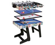 hlc-Table Multi Jeux 4 en 1 Pliante-Billard/Babyfoot/Hockey/Tennis de Table-121.5 * 61 * 81.3cm