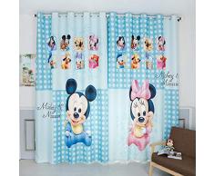 llkjd Rideaux doccultation Dessin animé de Toile de Fond de Chambre denfant Mickey Minnie Bleu Rose @ W46 * L72