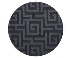 Deconovo Lot de 2 Rideau Occultant Gris Noir Isolant à Oeillets Couche de Mousse Jacquard Tissu avec Motif pour Rideaux Chambre Enfant Fenêtre 140 x 180cm