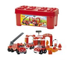 Jouets Ecoiffier -1396 - Coffret Caserne de pompier Abrick – Jeu de construction pour enfants – Dès 18 mois – Fabriqué en France