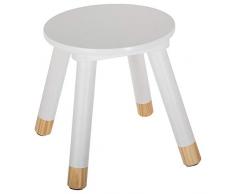 Atmosphera Tabouret en Bois Enfants - Coloris Blanc