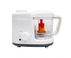 Todeco - Cuiseur à Vapeur et Mixeur pour Bébé, Robot de Cuisine - Fonctions: 2 en 1 Cuiseur vapeur et mélangeur - Matériau: Sans bishpénol-A - Blanc/Gris