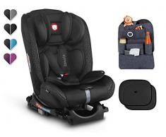 Siège auto LIONELO SANDER ISOFIX 0-36 kg noir pivotant + organiseur + pare-soleil