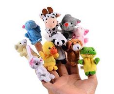 Marionnettes à Doigts,Marionnette à Main de Animaux 10 Pack Multicolores Marionnettes Jouets Poupées pour Bébé Enfants Educatif Jeux Écoles