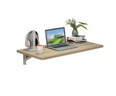 Table pliante murale WNX Table de Salle à Manger de ménage Table de Mur Tenture Murale Bureau d'ordinateur Chambre Table d'étude d'enfant en Bois (Couleur : Light Walnut, Taille : 80 * 40cm)
