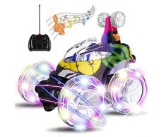 UTTORA Voiture Télécommandée, Jouet pour Enfant Fille Garçoan, Voiture Escalade à Double Mode 360° Tournant avec Télécommande,LED Lumière Avant et Arrière,Câble USB, Cadeaux pour Filles et Garçons