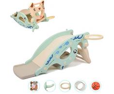 IFor Cheval à Bascule 2 en 1 Toboggan pour Enfants Multifonctionnel Kid Toy Set à la Maison Enfants Amis 81 x 36 x 50 cm