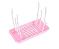 Limeo Séchoir à Biberon Porte Bouteille Support de Tasse Porte-gobelet de Séchage Séchoir Pour Sccessoires de Bébé Bouteille Séchage Rack Séchoir Pour Bouteilles Biberons Et Accessoires (Rose)