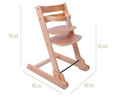 Baby Ace 1011300302916 – Chaise haute évolutive pliante, couleur naturelle