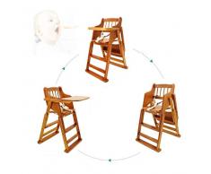 Sièges d'appoint de luxe Healthy Care, chaise de bébé pour enfants - Chaise de table de salle à manger multifonctions pliante portable en bois massif, pour enfants de 6 mois à 6 ans,B