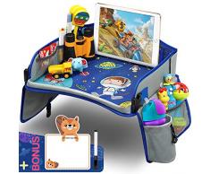 Yooly Plateau de Voyage pour Enfant, Plateau Voiture avec Ardoise Magique Tableau et & Stylo Effaçable, Tablette Voiture, Table de Jeu pour Fond Dastronaute Spatial Cadeau pour 3+ ans
