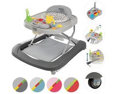 ib style® DINO trotteur bébé| Son & lumière | Certifié EN 1273:2005 | Gris