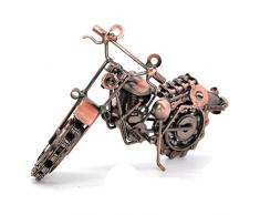 Moto Miniature Originale en Fer Forgé Soudée à la Main - Moto de Collection pour Décorer un Bureau ou une Maison, Métal, Modèle 2