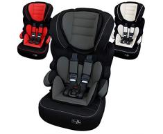 Monsieur Bébé ® Siège auto et rehausseur groupe 1.2.3 de 9 à 36kg - 100% fabriqué en France - 3 étoiles Test TCS - Trois coloris - Norme ECE R44/04
