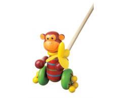 Monkey Push Along / Pousser Singe long. Jouet en bois.