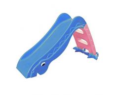 MonMobilierDesign Dino Toboggan Enfant Glisse de 114 cm intérieur extérieur Bleu