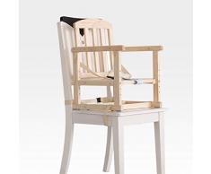 Chaise Haute bébé Chaise Haute Évolutive Portable Multifonctions en Bois Massif pouvant être attaché à la Chaise ZHANGQIANG (Couleur : Wood COIOR, Taille : Hollow)