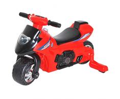 Homcom Porteur Enfants Moto 12-36 Mois avec stabilisateurs dim. 66L x 46l x 43H cm Effets Lumineux et sonores Rouge Noir