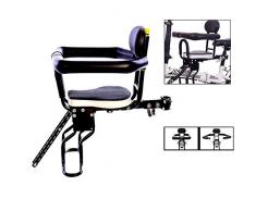 Batop Siege Velo Enfant - Sécurité Siège de Vélo Avant Enfant Détachable Siège à Bicyclette avec Garde-Corps, Dossier et Pédale - Peut Supporter 40KG