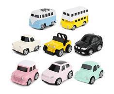8 Pcs Jouets Voitures Miniatures à Friction Camion Pull Back véhicules Ensemble Metal Construction Cadeau IDÉAL pour Enfant 3 ans et Plus
