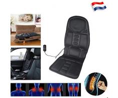 Vinteky Auto Coussin de Massage Chauffante de siège de Voiture Siège massant Matelas de Massage par Vibration Masseur de Dos Siège Coussin de Massage pour Dos et Cou avec 8 Mode