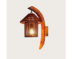 Wangcfgbd Applique Murale Personnalité créative Rétro Croissant Berceau Bambou Chambre Balcon Tête Simple Style Restaurant Allée Décoratif Lumières