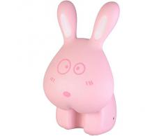 Lampe Enfant Lapin Rose LED Batterie rechargeable Tête inclinable La chaise longue 33-1M-007