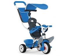 Smoby - 741102 - Tricycle Baby Balade 2 - Tricycle Evolutif avec Roues Silencieuses - Dispositif Roue Libre - Bleu