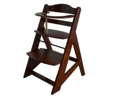 Chaise Haute en bois Ajustable Chaise bébé Escalier chaise haute BRUN HC2533-D02 Creme