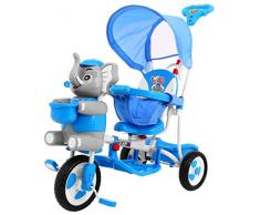 Tricycle Enfant - Vélo 3 Roues pour Enfant, Tricycle Bébé Evolutif - éléphanth - Bleu