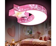 wawzw Plafonnier Lustre moderne pour couloir, chambre à coucher, cuisine, chambre d'enfant, salon plafonnier LED Cartoon Enfants Garçons et Filles 56 * 9 cm Rose