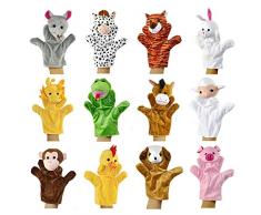 Alpacasso Ensemble de marionnettes à Main en Peluche danimaux Mignons, Jouets en Peluche de poupées en Peluche en Peluche. (Animal de mer) (Pack of 12)