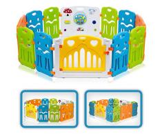 Baby Vivo Parc Bébé Barrière Securitè avec Porte Plastique Enfant Protection Grand Jeu Extensible - COLORS XL