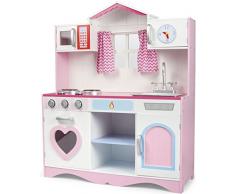 Leomark Cuisine Rose en Bois Pink Play Jeu dimitation , Bon appétit Tableau Cuisinière pour Enfants avec éclairage et effets sonores Kitchen Dimensions: L 82 x L 30 x H 101 cm