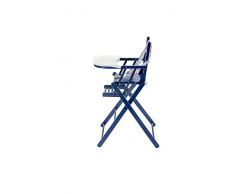 Chaise haute Sarah pliante laqué bleu - Combelle