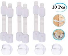 10Pcs Kits Sécurité de Bébé enfants（6 verrous de sécurité pour bébé & 4 Protège Coin protection de table coin Bébé）Zanskar