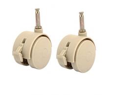 sourcing map 2pcs 2 pouces lit bébé en plastique pivotant tige frein avec Tan Roulette