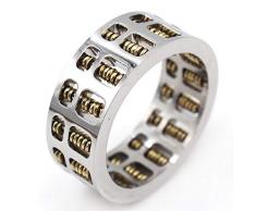 QIAO-RIHZKEJI Cadeau Parfait Bague en Acier au Titane pour Homme, Boulier Rotatif (Color : Golden, Size : 10)