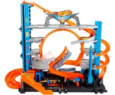 Hot Wheels City Méga Garage, Coffret de Jeu pour Petites Voitures avec Circuit et Pistes, Jouet pour Enfant, FTB69
