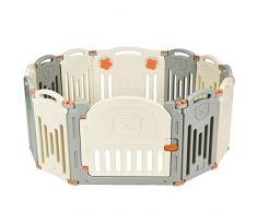 GOPLUS Parc de Bébé 12 Pièces 33x58x3,5CM avec Grande Porte Bébé Barrière Securité Protection pour Enfants